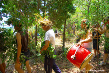 The procession through the forest