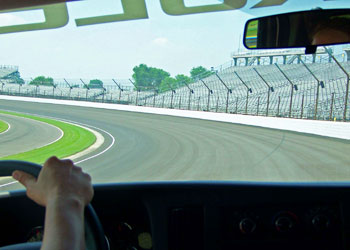 Taking a lap on the track at the Indianapolis Motor Speedway - photos by Richard Bauman