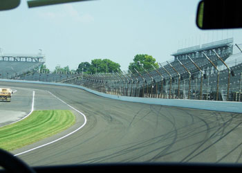 Skidmarks on turn four