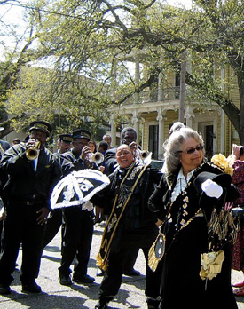 The Treme Brass Band at the funeral of New Orleans drummer and "Treme" actor Bernard "Bunchy" Johnson.