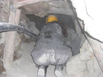 Descending into the mine