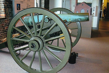 Civil war cannon at the Tredagar Civil War History Center in Richmond.