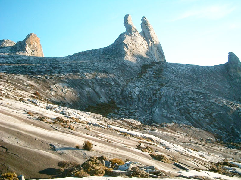 The aptly-named Donkey's Ears on top of Mount Kinabalu in Borneo