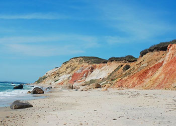 The Aquinnah Cliffs on the western tip of Martha's Vineyard island.