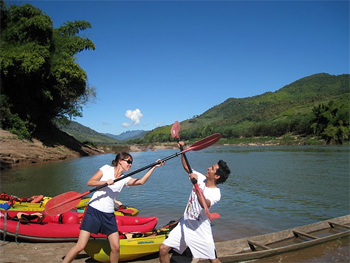 Kayaking and having fun on the Nam Ou River, Laos. photos by Christine Horvat.