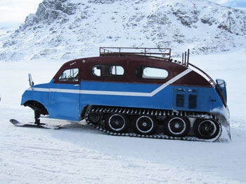 A snowcat in Norway's Rondane Mountains.