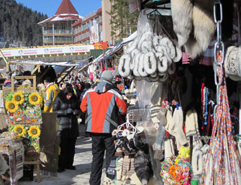 The bazaar at Bukovel in the Carpathian Mountains