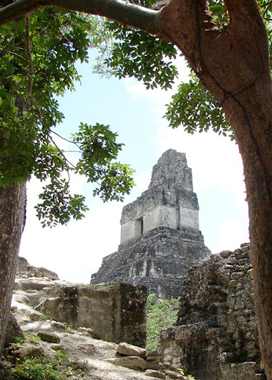 The temles at Tikal, Guatemala. 