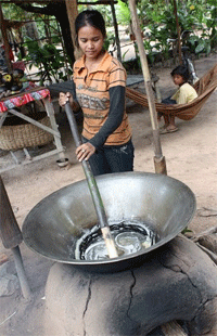 A palm sugar stand is worth a stop when "templed out" in Angkor.