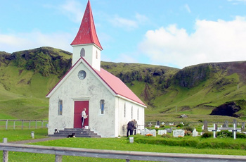 Closed for business. A quaint church on Route 1 between Selfoss and Skogar