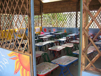 A classroom at the Chres Village School and Orphanage