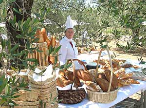 Lunch in the olive garden at Opio - photos by Kent E. St. John