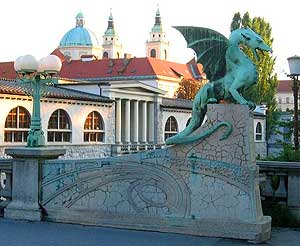 The Dragon Bridge in Ljubljana, Slovenia