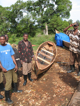 The new boat that was made for the author in the Congo before his departure.