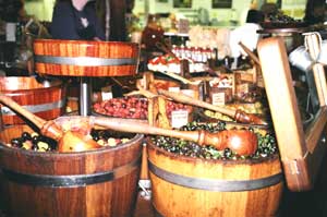 Barrels of marinated olives in Cork’s English market - photo by Jaclyn Stevenson (Ireland)