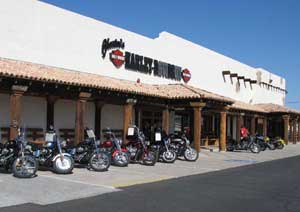 Chester's Harley Davidson in Mesa, where Nick and Dan rented their Harleys for their road trip. 