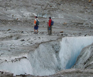 Hikers at Walkers Glacier