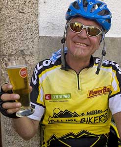 Gary Fisher, the inventor of the mountain bike, sipping algid Super Brock's