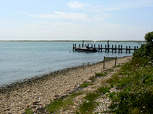 Little beach on Edgartown's outer harbor.