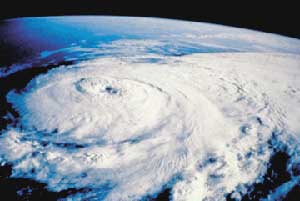 A hurricane, seen from the space shuttle - photo courtesy of noaa.gov