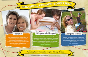 The home page of the Competitours website