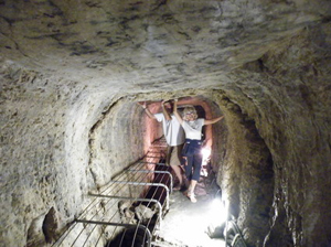 Inside the tunnel.