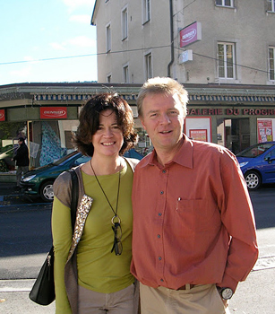 Watchmaker Olivier Piquet, right, with the author.