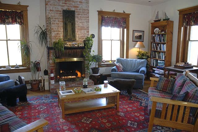 The living room at the Lighthouse B&B on Lake MIchigan.