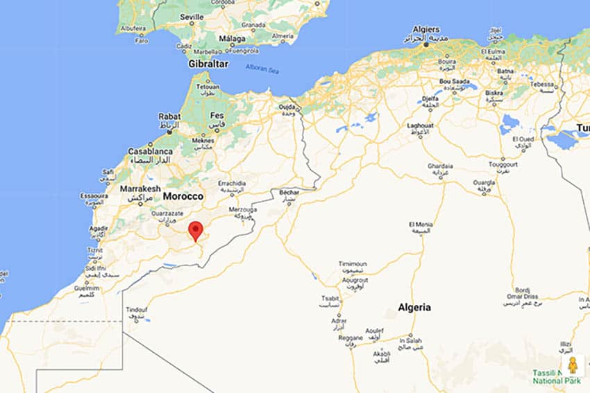 Zagora Morocco map