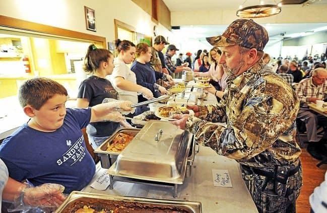 The famous game supper held annually at the Rupert school in Rupert, Vermont. Berkshire Eagle photo.