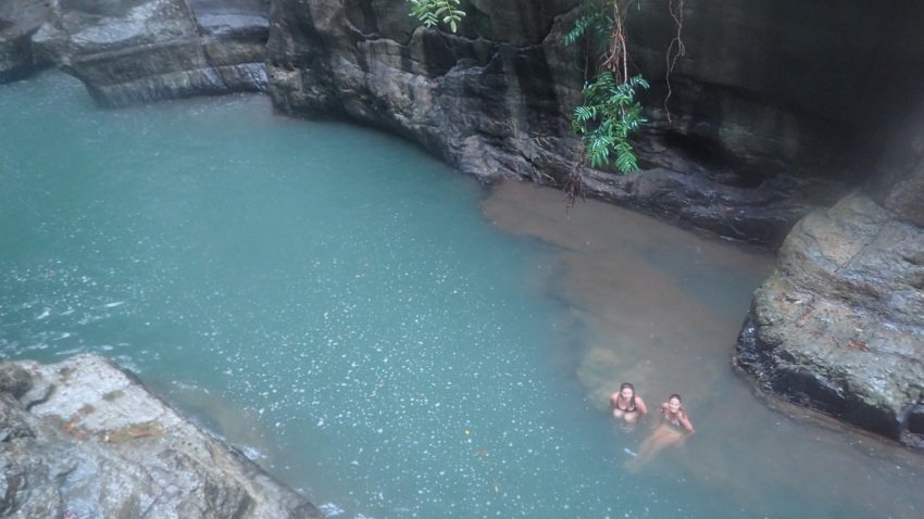 Swimming in Cunca Wulang pools