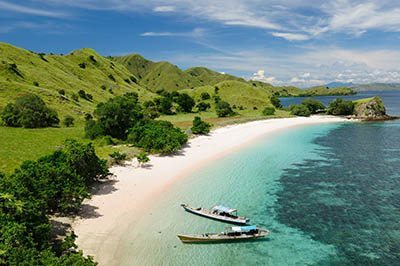 A swimming beach on Flores.