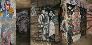 The underground tunnels in Paris also host many paintings and sculptures by anonymous artists. 