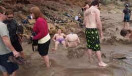 hot water beach bathers