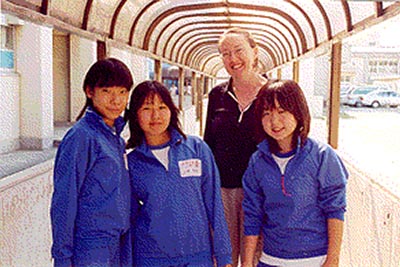 Susan Miles and her students in Japan in the JET program.