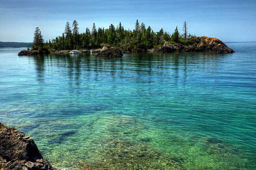 Isle Royale: Michigan's Secret Island,north side long lake and state parks,calm water with crystal clear waters