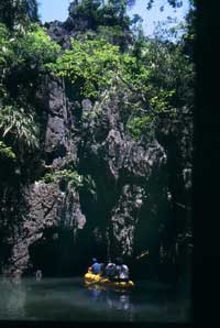 Sea Kayaking in Thailand 1 Gliding out of the hongs is all the more exciting knowing the receding water tide could make you virtual prisoners inside the cave should you miss the return journey.