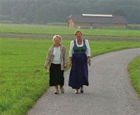 The dirndyl is still often seen on local women in Austria. 