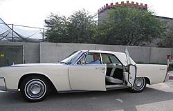 The author in Vintage Vehicles 1963 Lincoln Continental. This is a great car to rent for your Palm Springs visit.