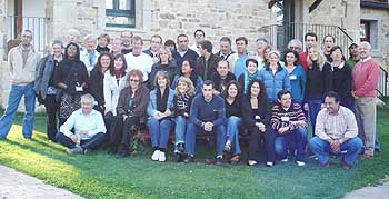 The whole gang. Most groups consist of about 20 English speakers and 20 Spaniards.