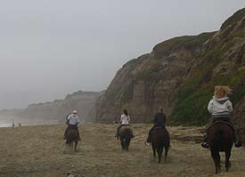 Surfing, Seals, & Sunsets in San Mateo County 3 Riding on the beach at Half Moon Bay CA. photo: Drew Gilligan.