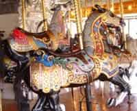 Cowboys and History in Washington State 5 Hand-carved horses on the 1909 Loof Carousel in Riverfront Park