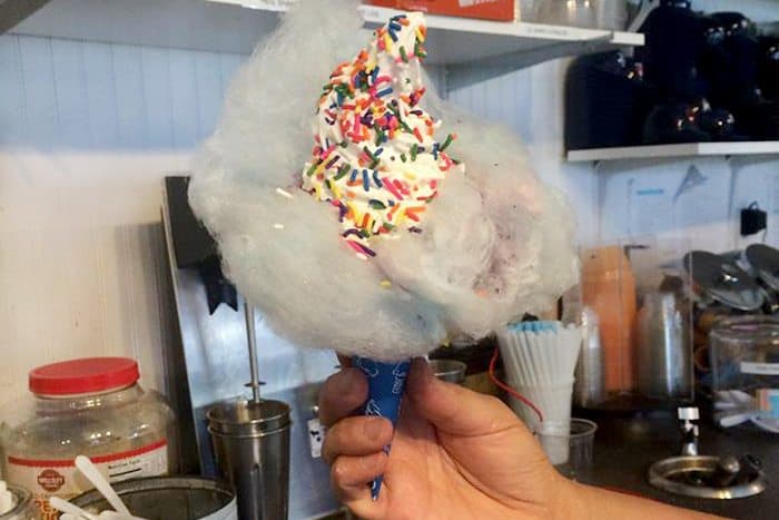 A cotton candy ice cream treat at Shock Ice Cream, in the Hamptons.