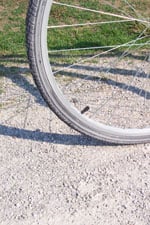 The Katy Trail surface is generally hard-packed but has some loose gravel on top.