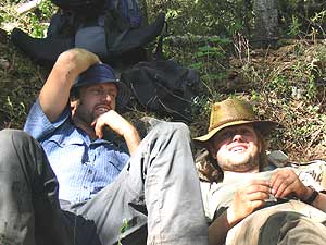 Building Trails, or Trying To, In Baikal, Siberia 2 Crewmembers take a well-deserved break.