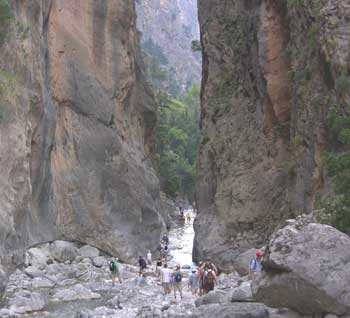 Samaria Gorge in Crete. 
