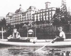 Italy's Lake Maggiore: Fanciful and Fantastic 7 Ernest Hemingway fishing in front of the Grand Hotel des Iles Borromees - photo courtesy of Grand Hotel des Iles Borromees