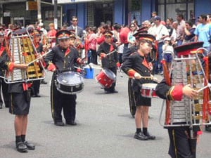 One of the many marching bands in the Costa Rican Independence Day Parade - Photos by Terry Braverman