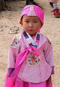 A Korean child at the harvest festival. Photos by David Rich