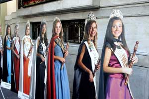 Mendoza, Argentina's Vendimia Festival 3 Cutouts of the Harvest Queen contestants